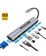 USB Accessories - 9/5 Ports USB C HUB to HDMI VGA RJ45 Gigabit Ethernet Power Adapter Dock PD Charger for MacBook Pro Air Multi Type C HUB