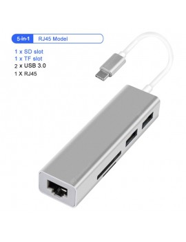 9/5 Ports USB C HUB to HDMI VGA RJ45 Gigabit Ethernet Power Adapter Dock PD Charger for MacBook Pro Air Multi Type C HUB