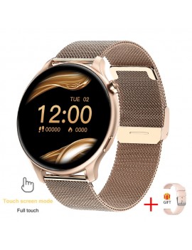 2022 New Fashion Bluetooth Call Women Smart Watch Full Screen Touch Waterproof Smart Bracelet Heart Rate Monitor Lady Smartwatch