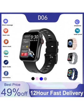 D06 Smart Watch Bluetooth Call 1.69 Inch Full Touch Woman Man Fitness Sleep Tracker Heart Rate ECG Sports Waterproof Smartwatch