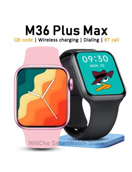 M36 plus max Smart watch Women QR Code Full Screen Touch BT Call Watch Wireless charging SPORT WATCH MAN M36 plus max smartwatch