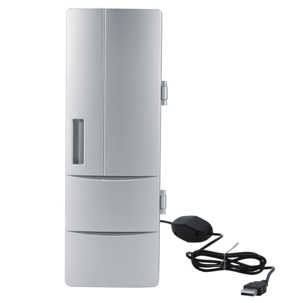 Portable mini USB warm small refrigerator refrigeration system- Silver