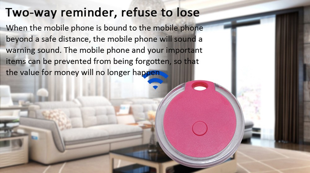 Bluetooth Anti-lost Device Key Luggage Tracking Finder Mobile Phone Bluetooth Two-way Alarm Pet Anti-lost Alarm - Rose Red