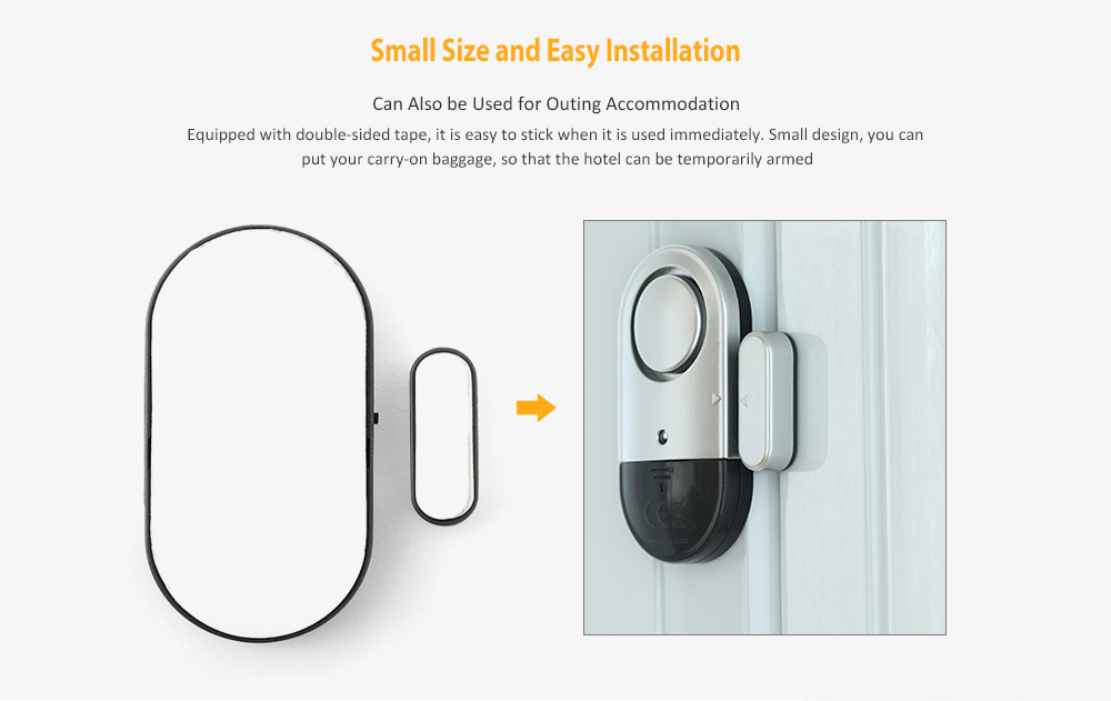 Home Magnetic Door Window Sensor Alarm- Silver