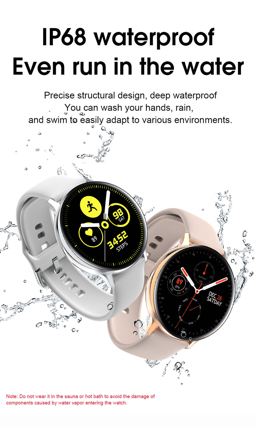 S30 Smart Watch - Black Silicone Band